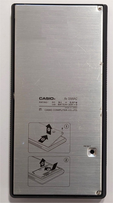Casio FX-7000G Calculator Back