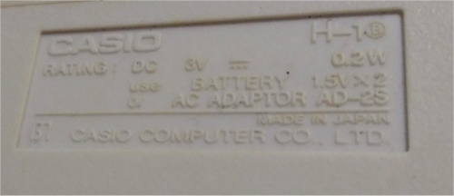 Casio H-1B Calculator