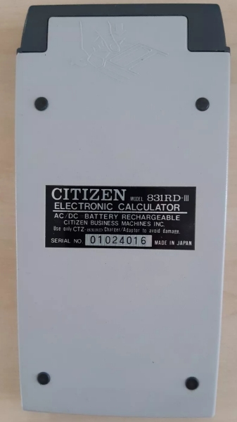 Citizen 831RD Calculator Battery