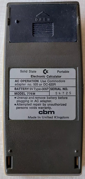 Commodore 776M Calculator Battery