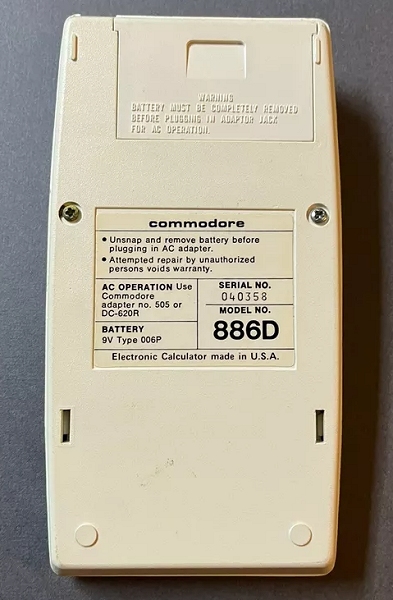 Commodore 886D Calculator Battery